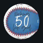 red, white and blue 50th birthday modern chic baseball<br><div class="desc">Red,  white and blue 50th birthday modern chic design. Colors can be changed</div>