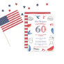 Red White And Blue 60th Birthday Party Cookout Inv Invitation