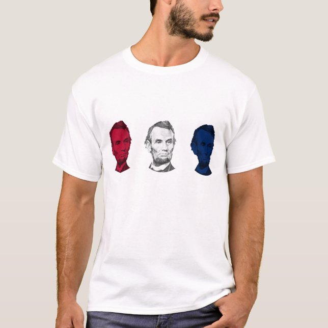 Red, White, and Blue Abraham Lincoln T-Shirt (Front)