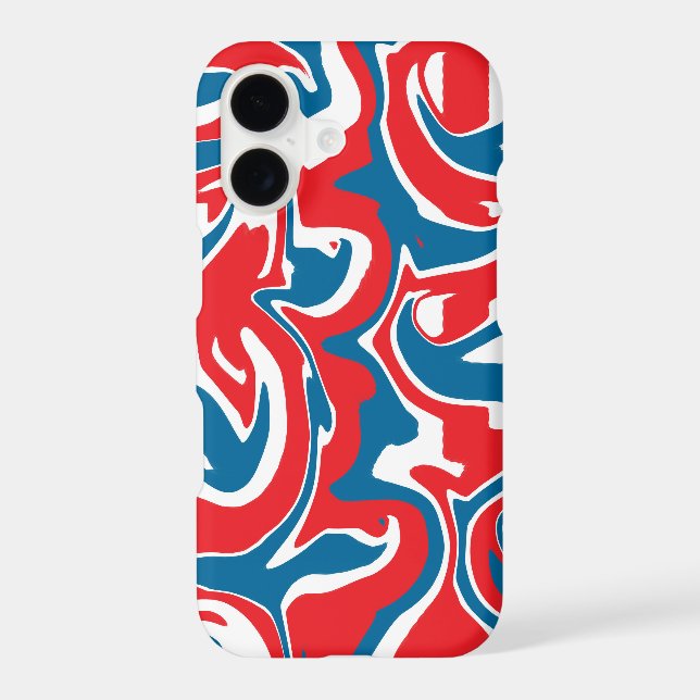 Red white and blue abstract pattern       iphone case (Back)