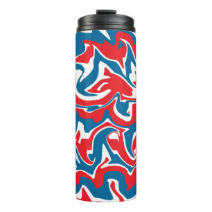 Red white and blue abstract pattern    thermal tumbler
