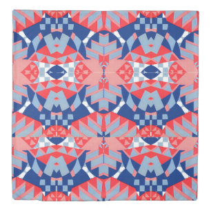 red white and blue abstract print #1 duvet cover