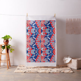 red white and blue abstract print #1 fabric