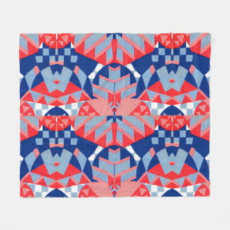 red white and blue abstract print #1 fleece blanket