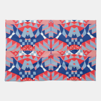 red white and blue abstract print #1 kitchen towel