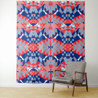 red white and blue abstract print #1 tapestry
