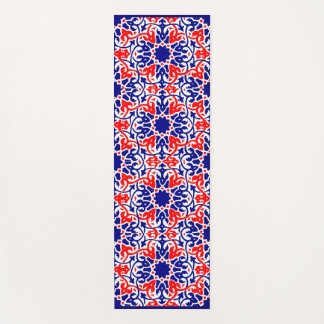 red white and blue abstract print yoga mat