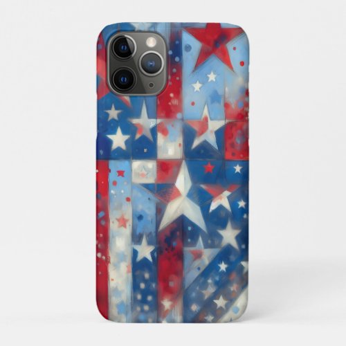 Red White and Blue Abstract US Flag Patriotic  iPhone 11 Pro Case