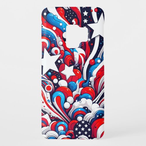 Red White and Blue Abstract US Flag Patriotic  Case_Mate Samsung Galaxy S9 Case