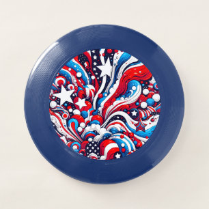 Red, White and Blue Abstract US Flag Patriotic Wham-O Frisbee