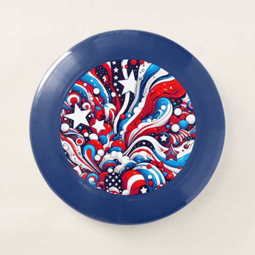 Red White and Blue Abstract US Flag Patriotic  Wham_O Frisbee