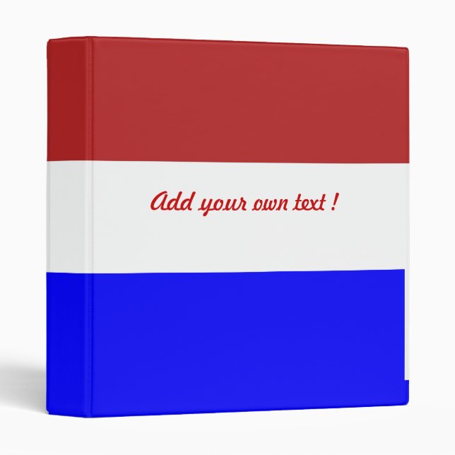 Red White and Blue Add your own text ! 3 Ring Binder (Front/Spine)