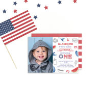 Red White and Blue All-American 1st Birthday Photo