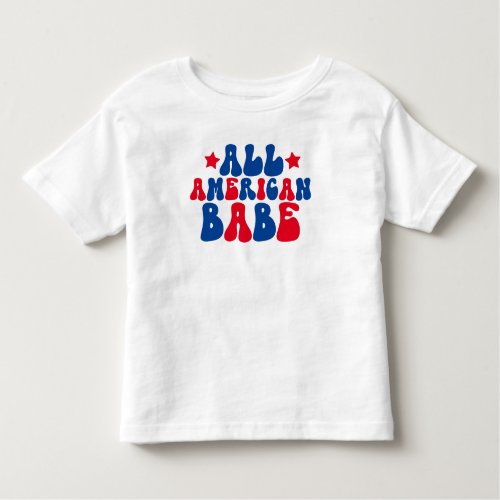 Red white and blue all american babe Retro Toddler T_shirt
