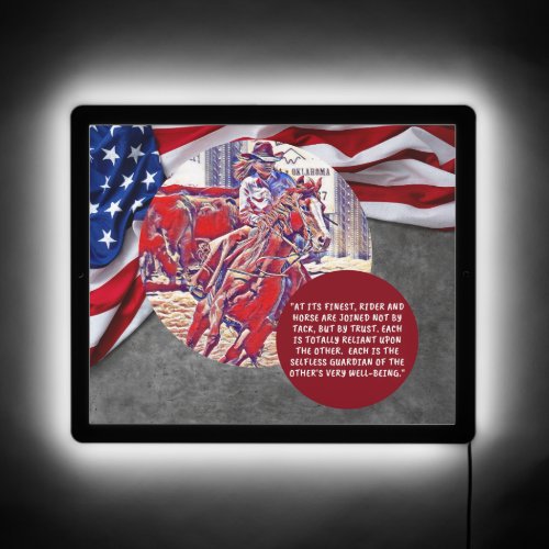 Red White and Blue All American Barrel Racer LED Sign