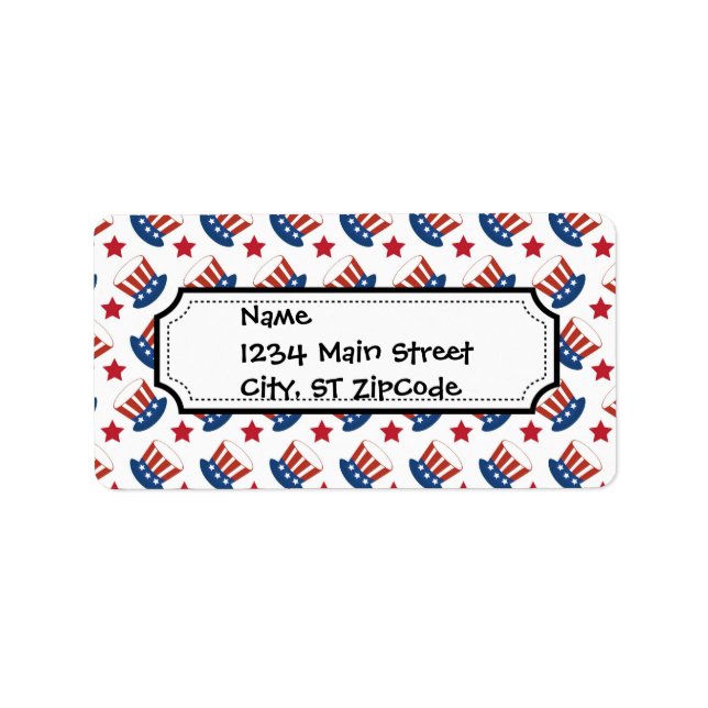 Red White and Blue All American Pattern Label (Front)