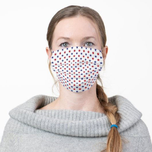 Red White and Blue American Adult Cloth Face Mask (Worn)