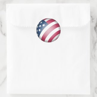 Red White and Blue American Flag, Cool Globe