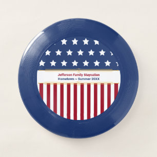 Red White and Blue American Flag Family Vacation Wham-O Frisbee