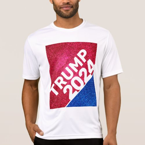 Red White and Blue American Flag Glitter Political T_Shirt