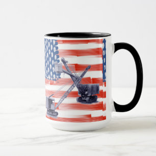 Red White and Blue American Flag Operators Vintage Mug