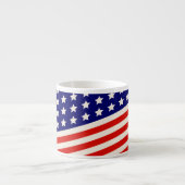 Red White and Blue American Flag Stars and Stripes Espresso Cup (Front)