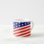 Red White and Blue American Flag Stars and Stripes Espresso Cup (Front Right)