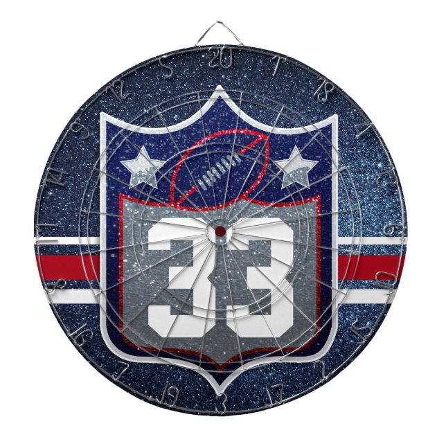 Red White and Blue American Football Team Sports Dart Board (Front)