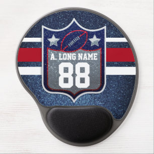 Red White and Blue American Football Team Sports Gel Mouse Pad