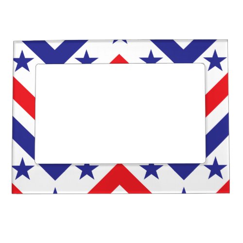 Red White and Blue American July 4 Party Magnetic Picture Frame