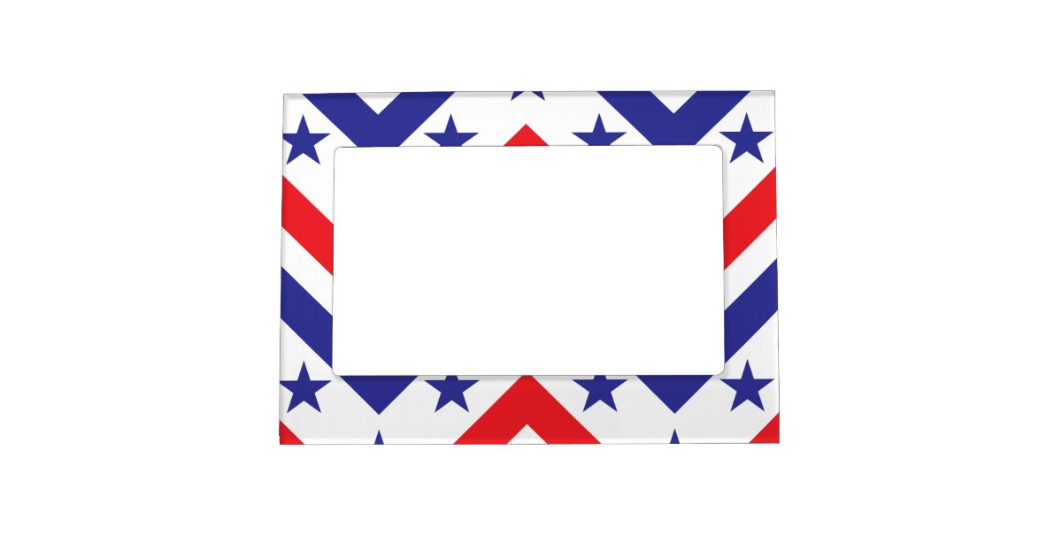 Red White and Blue American July 4 Party Picture Frame Zazzle