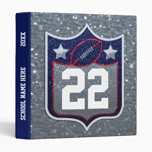 Red White and Blue American Patriots Football Team 3 Ring Binder