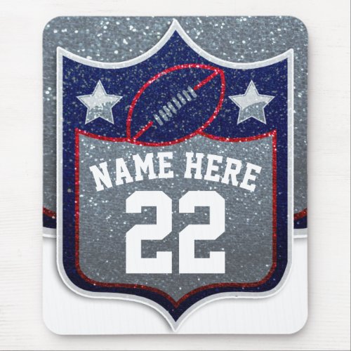 Red White and Blue American Patriots Football Team Mouse Pad