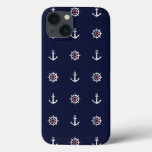 Red White And Blue Anchor Pattern iPhone 13 Case