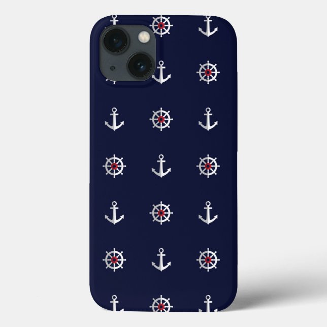 Red White And Blue Anchor Pattern Case-Mate iPhone Case (Back)