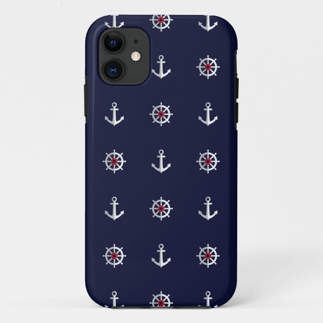 Red White And Blue Anchor Pattern Case-Mate iPhone Case (Back)
