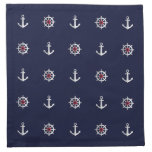 Red White And Blue Anchor Pattern Cloth Napkin