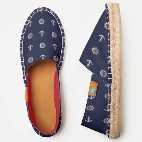 Red White And Blue Anchor Pattern Espadrilles