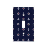 Red White And Blue Anchor Pattern Light Switch Cover