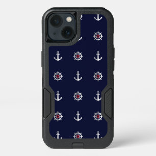 Red White And Blue Anchor Pattern iPhone 13 Case