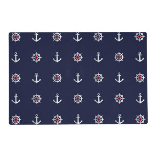 Red White And Blue Anchor Pattern Placemat