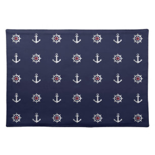 Red White And Blue Anchor Pattern Placemat