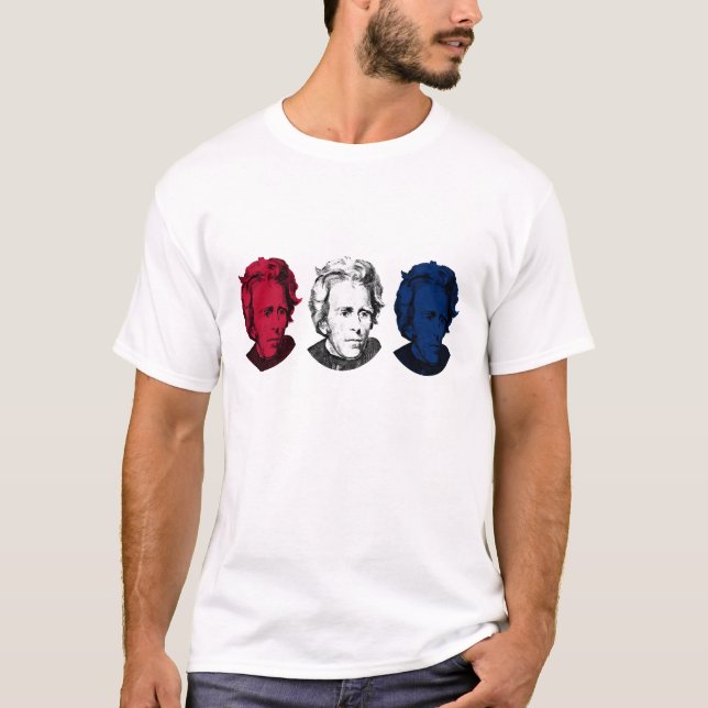 Red, White, and Blue -- Andrew Jackson T-Shirt (Front)