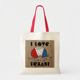 Red, White and Blue Armadillo-I Love Texas! Tote Bag