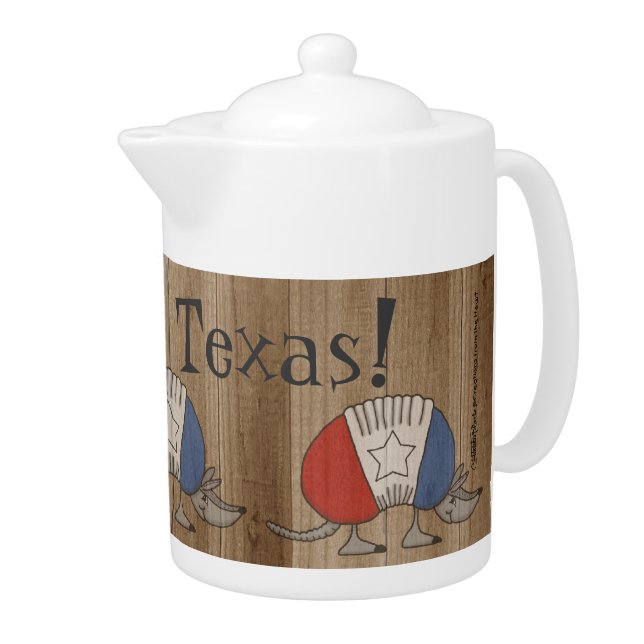 Red, White and Blue Armadillo Teapot (Right)