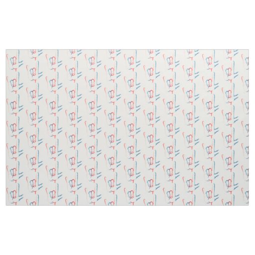 Red White and Blue ASL I Love You Patterned Fabric