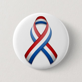 Red, White, and Blue Awareness Ribbon Button
