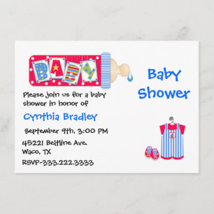 Red, White, and Blue Baby Boy shower invitation