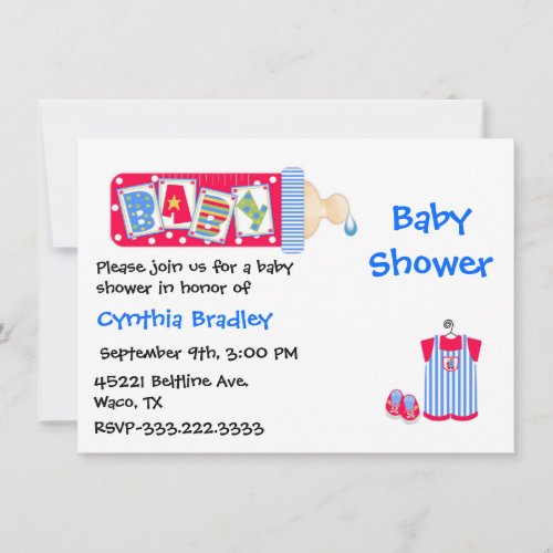 Red, White, and Blue Baby Boy shower invitation