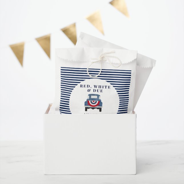 Red White and Blue Baby Shower  Favor  Bag (Party)